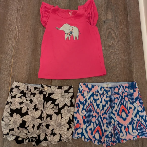 Pink Elephant Top with Floral and Patterned Shorts Set - Picture 5 of 5